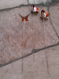 Butterfly Small Set Of Three - Copper Sculpture by Haw Creek Forge
