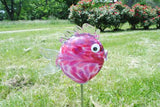 Fish Glass Garden Sculpture, Mauve