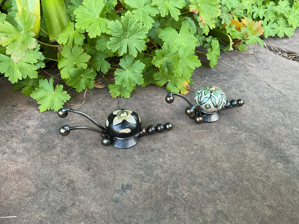 Snail - Set Of Two Metal Garden art by Bandana Yardbirds