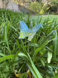 Butterfly, Large, Ceramic, blue and yellow by JJ Potts