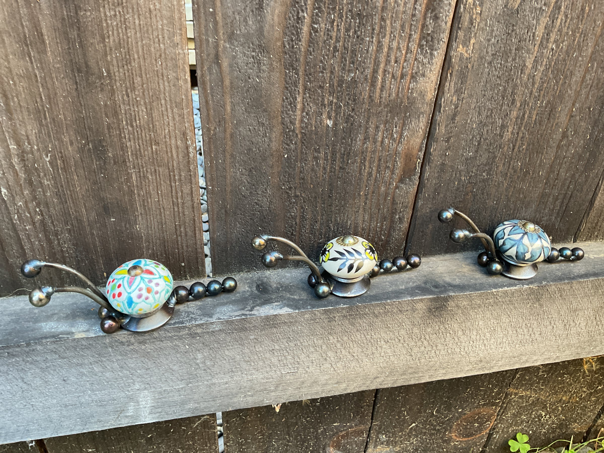 Snail Set Of Three Metal Garden art by Bandana Yardbirds