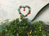 Heart Plant Stake- Glass Garden Sculpture by Diane Markin