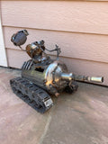 One Man Tank Holding Hand-Grenade, Riding Propane Tank, by Artist Fred Conlon of Sugarpost