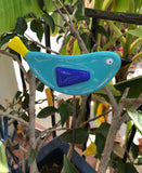 Blue Aqua/Blue - Fused Glass Plant Stake by Glass Works Northwest