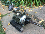 One Man Tank Holding Hand-Grenade, Riding Propane Tank, by Artist Fred Conlon of Sugarpost
