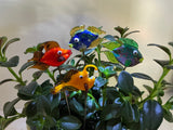 Fish - Glass - Set Of Four - House Plant Stakes