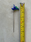 Angler Fish Blue - Blown-Glass -House Plant Stake