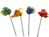 Fish - Glass - Set Of Four - House Plant Stakes