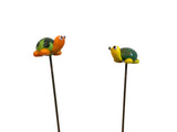 Turtle - Glass - Set Of Two - House Plant Stakes