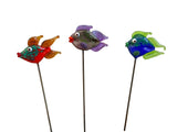 Fish - Glass - Set Of Three- House Plant Stakes
