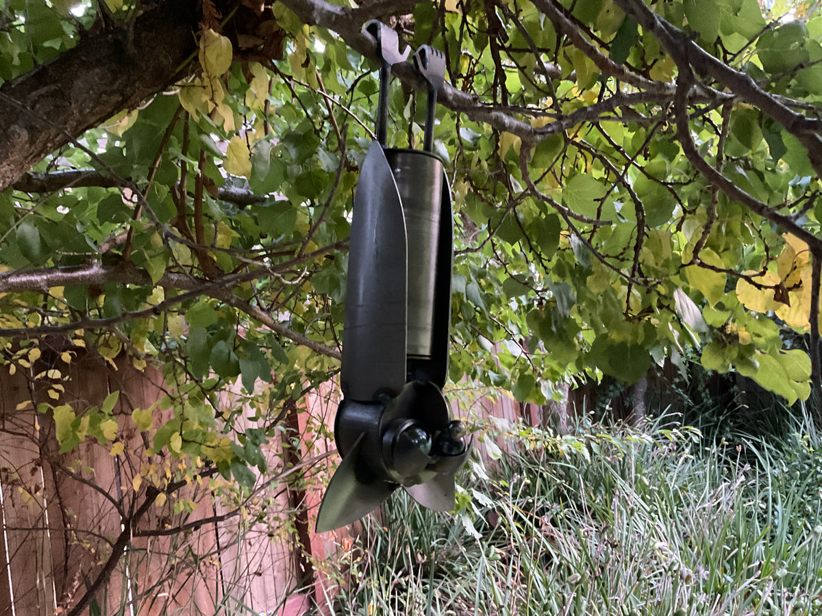 Bat Hanging Metal Garden Sculpture by Bandana Yardbirds