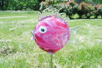 Fish Glass Garden Sculpture, Mauve