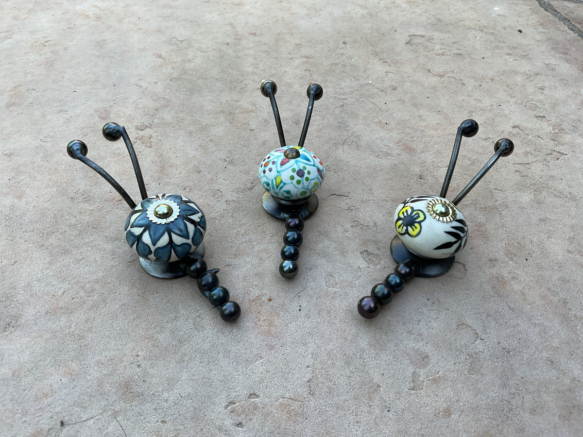 Snail Set Of Three Metal Garden art by Bandana Yardbirds