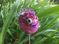Fish Glass Garden Sculpture, Mauve