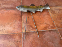 Trout - Brown, Ceramic Fish Garden Sculpture by JJ Potts