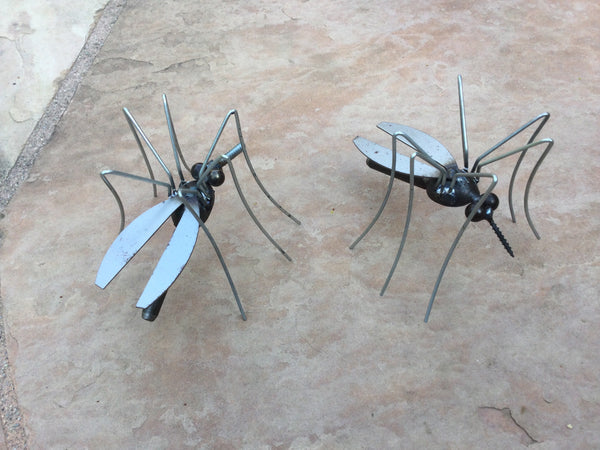 Mosquito metal garden art sculpture, by artist Fred Conlon