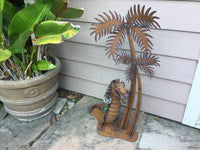 Alligator Holding Wine, Garden Sculpture by Henry Dupere