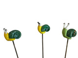 Snail Glass - Set Of Three - House Plant Stake