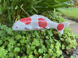 Koi Fish - Fuji Red, Ceramic Garden Sculpture by JJ Potts