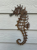 Seahorse, Metal Wall Hanging Sculpture Art by Elizabeth Keith Designs