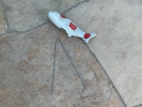 Koi Fish - Fuji Red, Ceramic Garden Sculpture by JJ Potts
