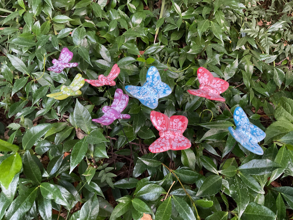 Ceramic Butterfly & Dragonfly Set Of eight by JJ Potts