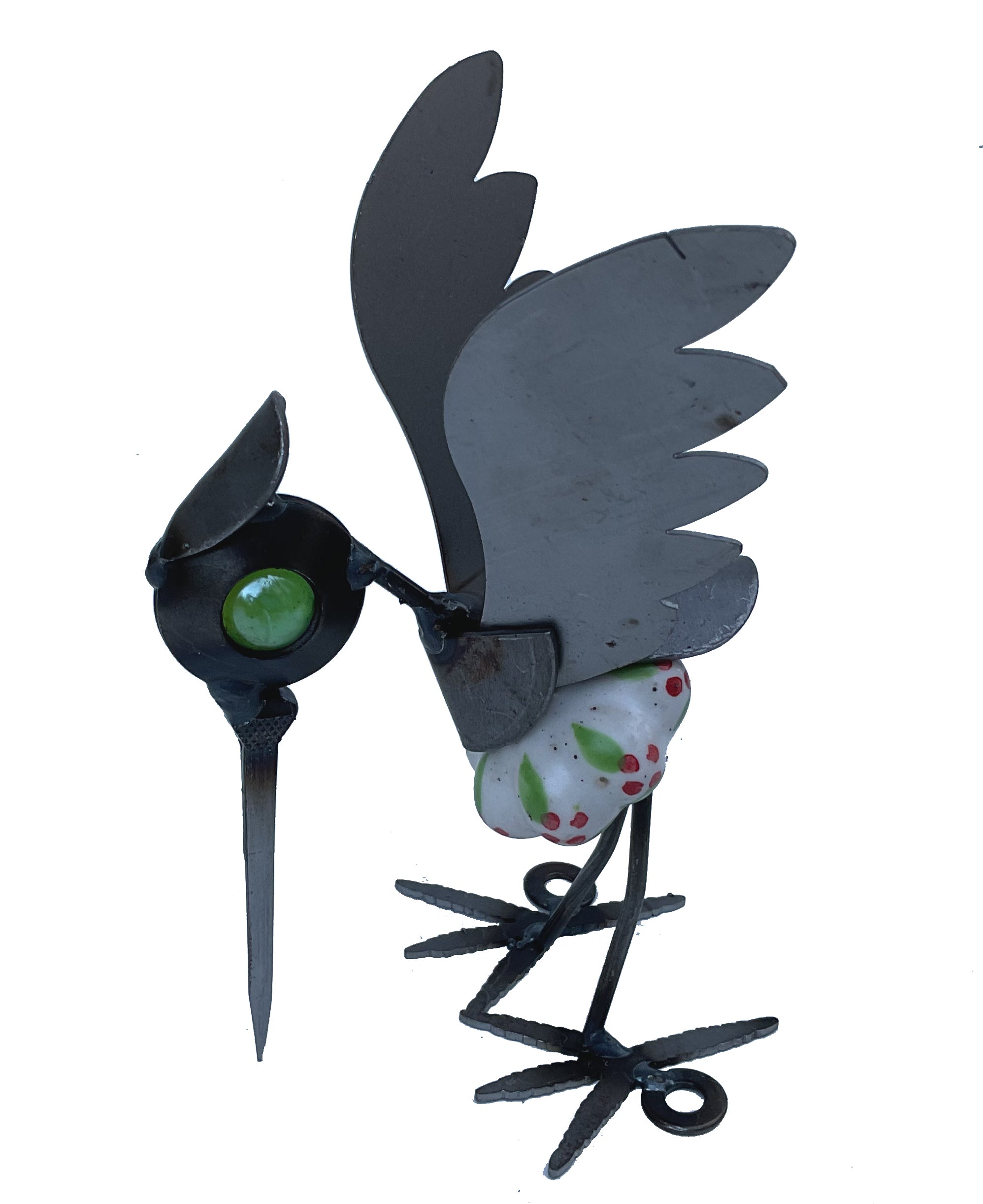 Cabinet Knob - Woodpecker - Metal Garden Sculpture by Bandana