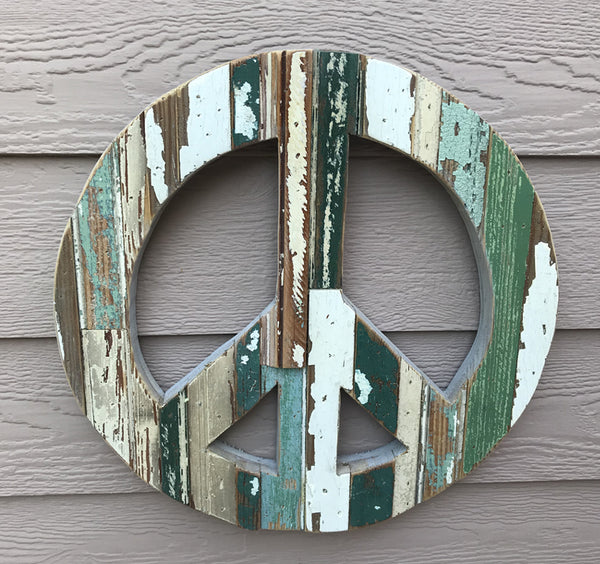 Peace Sign - Green, Wall Hanging Art by Dryads Dancing
