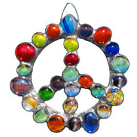 Peace Sign - Glass Gem Ornament by Diane Markin
