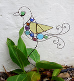 Bird - Stained Glass Garden Sculpture by Diane Markin