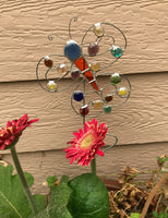 Butterfly Plant Stake - Stained Glass Garden Sculpture by Diane Markin