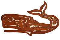 Scroll Whale, Metal Wall Hanging Sculpture Art by Elizabeth Keith Designs