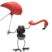 Flamingo  Away - Single, Garden Sculpture by Artist Fred Conlon of Sugarpost