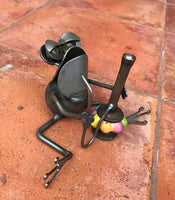 Hookah Frog - Metal Garden Sculpture by Yardbirds