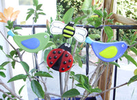 Bee - Fused Glass Plant Stake by Glass Works Northwest