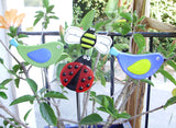 Bird Lime - Fused Glass Plant Stake