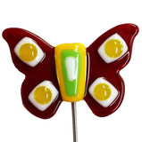Butterfly, Red - Fused Glass Plant Stake by Glass Works Northwest