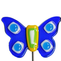 Butterfly, Blue - Fused Glass Plant Stake by Glass Works Northwest