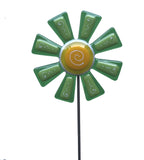 Flower, Green - Fused Glass Plant Stake by Glass Works Northwest