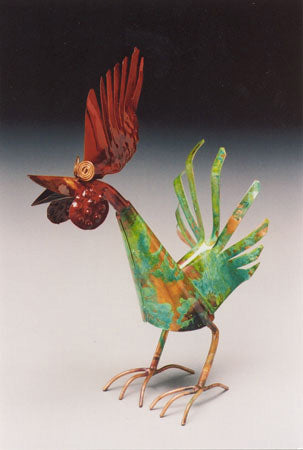 Rooster Copper Sculpture by Haw Creek Forge