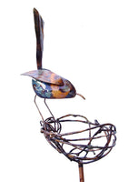 Bird On Nest Copper Sculpture by Haw Creek Forge