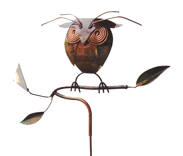 Owl On Branch - Copper Sculpture by Haw Creek Forge
