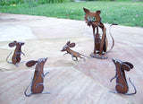 cat mice garden sculpture
