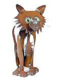 Sitting Cat Metal Sculpture by Henry Dupere