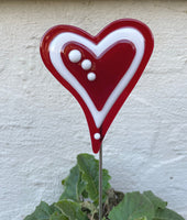 Heart - Fused Glass Plant Stake by Glass Works Northwest