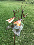 Honeymoon Praying Mantis Copper Sculpture by Haw Creek Forge
