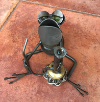 Hookah Frog - Metal Garden Sculpture by Yardbirds