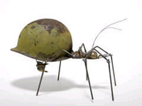 Army Ant, WW2 Helmet, Garden Sculpture by Artist Fred Conlon of Sugarpost