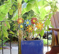 flower, Orange - Fused Glass Plant Stake by Glass Works Northwest
