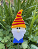 Gnome Yellow Hat - Fused Glass Plant Stake by Glass Works Northwest